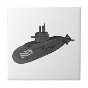 Submarine cartoon illustration  tile