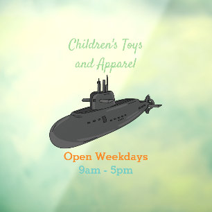 Submarine cartoon illustration window cling