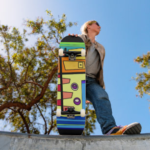 Submarine Life Orange Yellow Blue Green  Skateboard