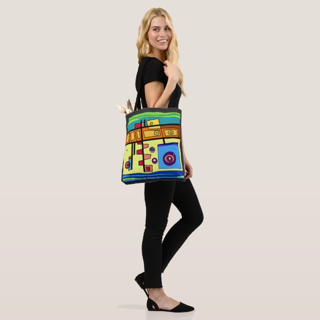Submarine Life Orange Yellow Blue Green  Tote Bag (On Model)