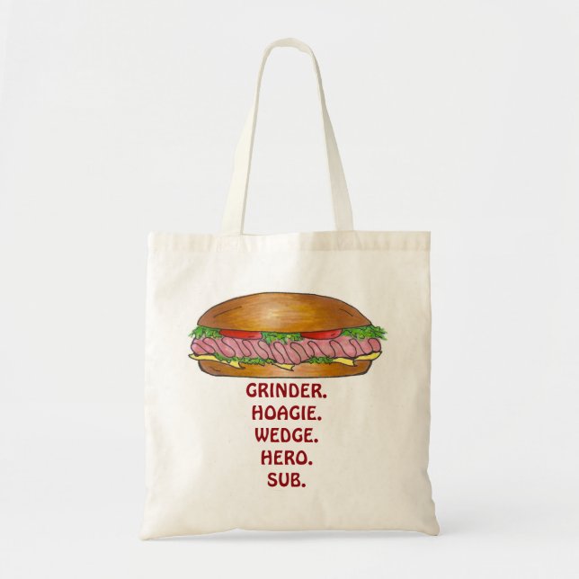 Submarine Sandwich Grinder Hoagie Sub Hero Tote Bag (Front)