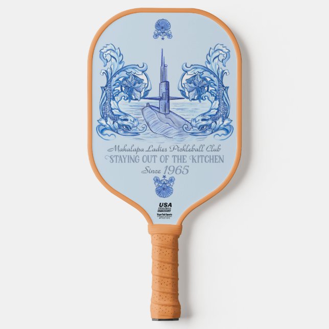 Submarine-themed preppy pickleball paddle (Front)