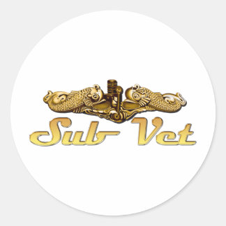 Submarine Veteran Classic Round Sticker