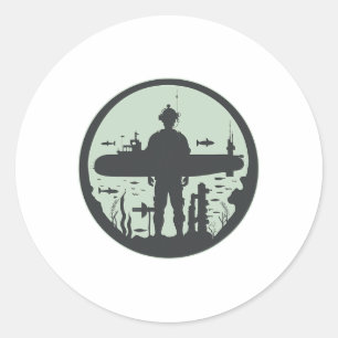 Submariner Veteran Submersible Nuclear-powered Sub Classic Round Sticker