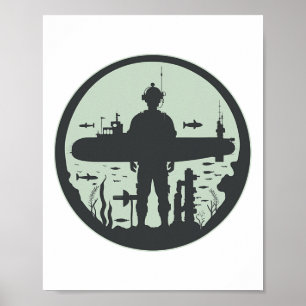 Submariner Veteran Submersible Nuclear-powered Sub Poster