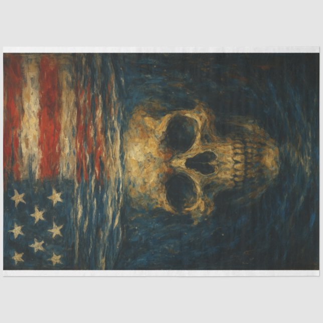 Submerged Skull and Reflection Decoupage Paper  (Front)