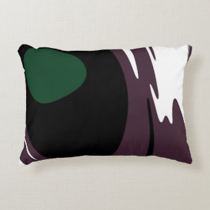 Submersion: Abstract Black, White, Purple & Green Accent Pillow