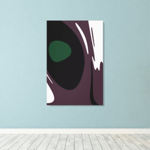 Submersion: Abstract Black, White, Purple & Green Canvas Print