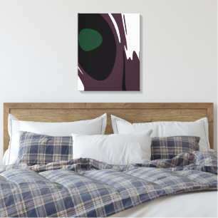 Submersion: Abstract Black, White, Purple & Green Canvas Print