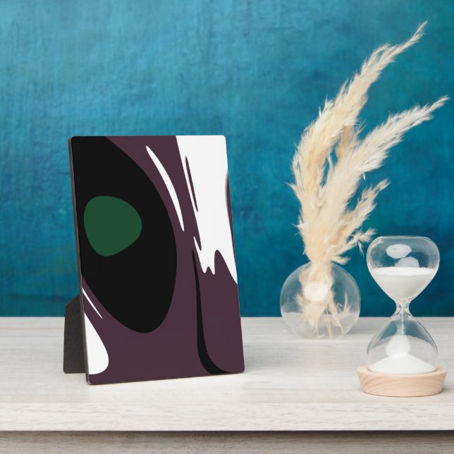 Submersion: Abstract Black, White, Purple & Green Plaque (Side)