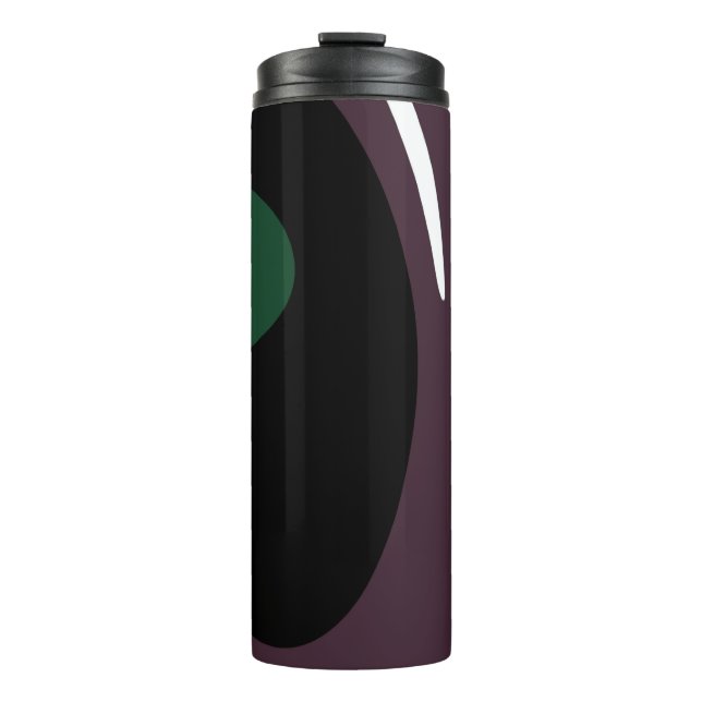 Submersion: Abstract Black, White, Purple & Green Thermal Tumbler (Front)