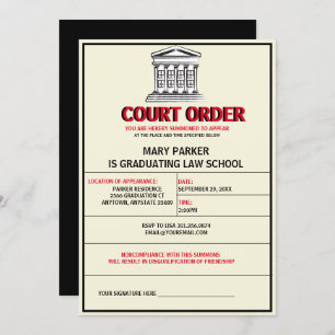 Subpeona Graduation Party Invitations