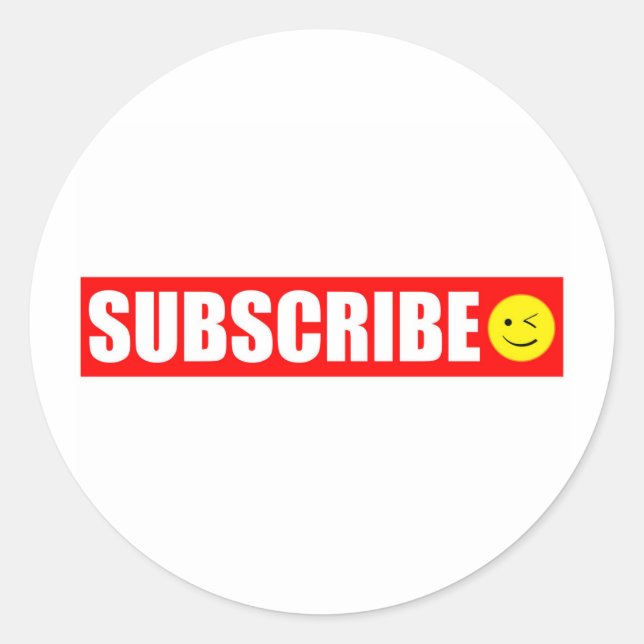 Subscribe Classic Round Sticker (Front)
