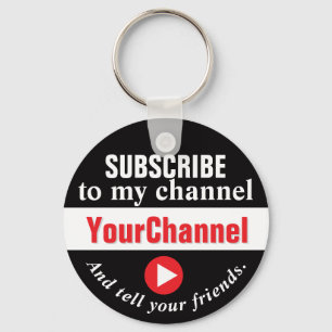 Subscribe to My Channel Button Keychain