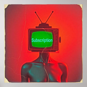 Subscription Head: Retro TV Poster