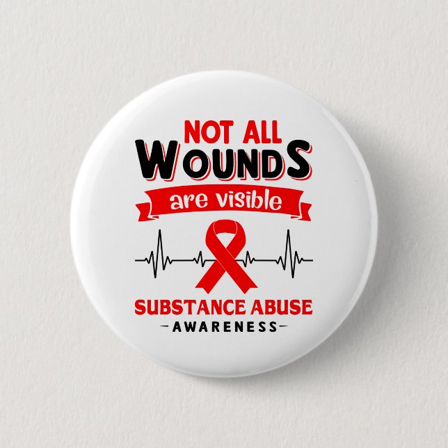 Substance Abuse Awareness Month Ribbon Gifts 2 Inch Round Button (Front)