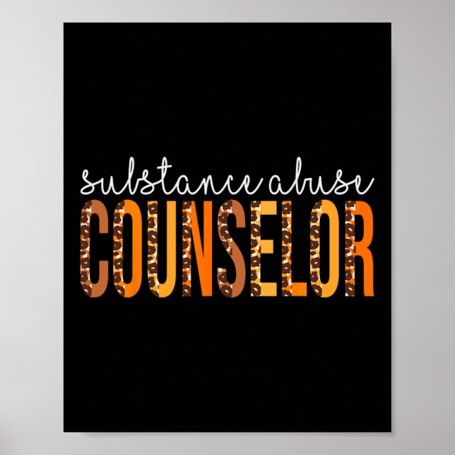 Substance Abuse Counsellor leopard Fall Autumn Tha Poster (Front)