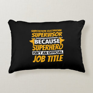 Substation Electrician Supervisor Funny Humour Gif Accent Pillow