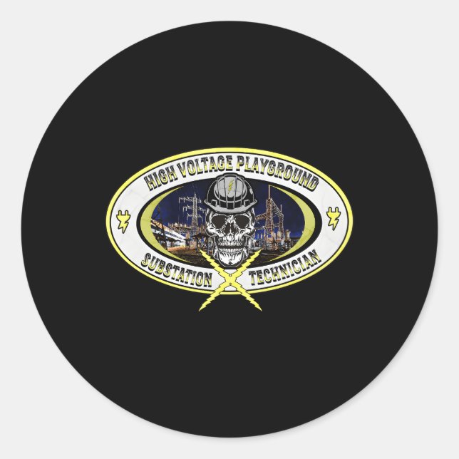 Substation Technician Classic Round Sticker (Front)