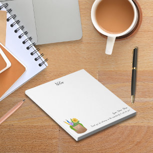 Substitute School Teacher Pencils Flowers  Notepad