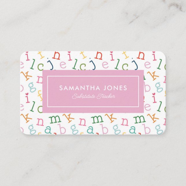 Substitute Teacher Calling Card Contact Info (Front)