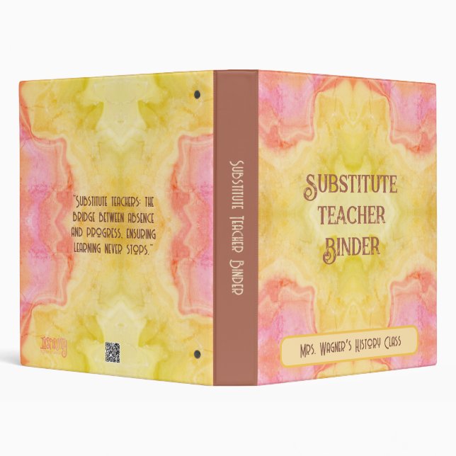 Substitute Teacher Custom Modern Classroom Boho Binder (Background)