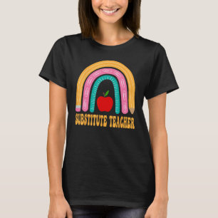 Substitute Teacher Rainbow Cute Back To School App T-Shirt