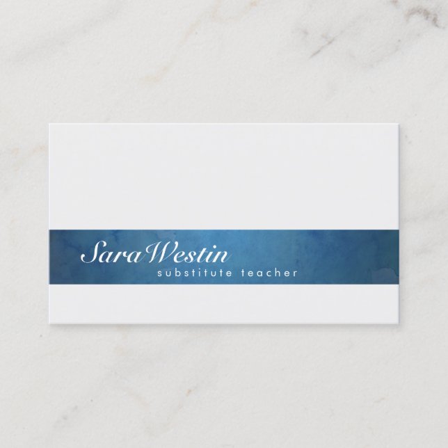 Substitute Teacher Script Grunge Business Card (Front)
