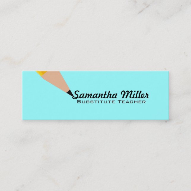 Substitute Teacher Skinny Business Cards (Front)