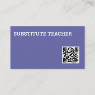 Substitute Teacher Tutor QR Code Business Card