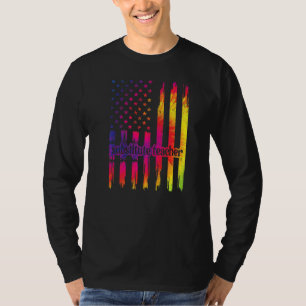 Substitute Teacher Us Flag Proud Sub Teacher T-Shirt