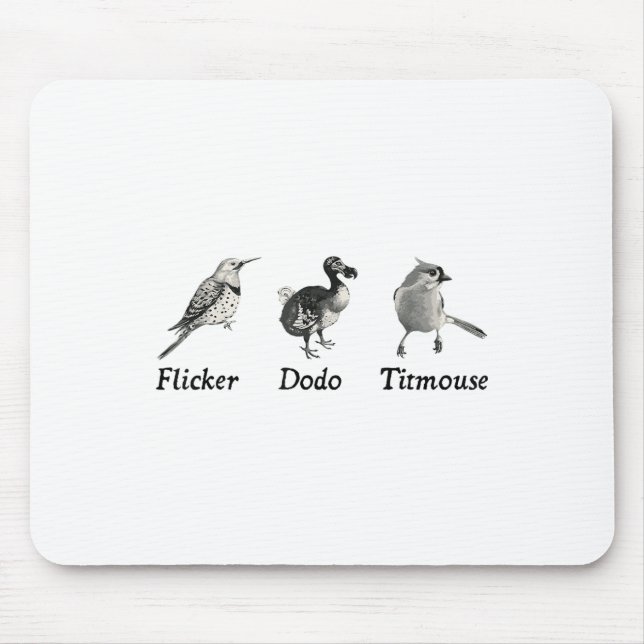 Subtle Animal, Flicker Dodo Titmouse  Mouse Pad (Front)