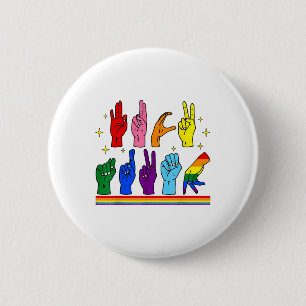 Subtle Anti-trump Asl Sign Language Lgbtq+ Resist  2 Inch Round Button