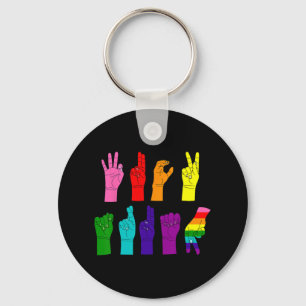 Subtle Anti-trump Asl Sign Language Lgbtq+ Resist  Keychain