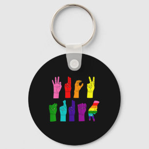 Subtle Anti-trump Asl Sign Language Lgbtq+ Resist Keychain