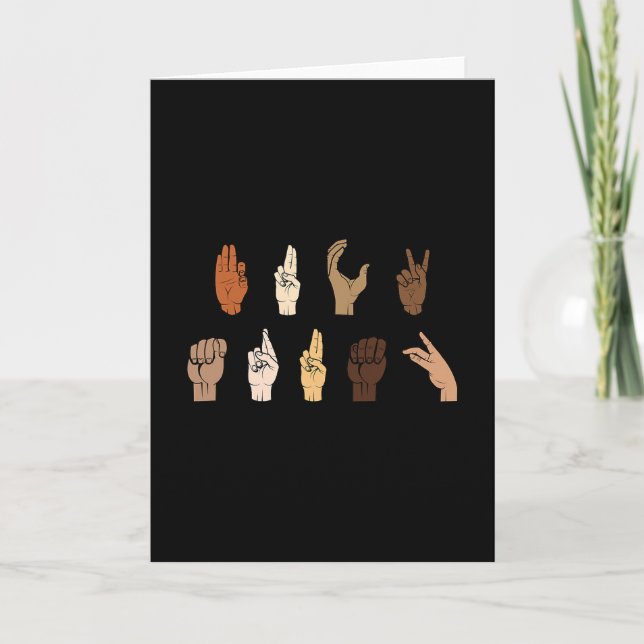 Subtle Anti-trump Blm Asl Sign Language  Card (Front)