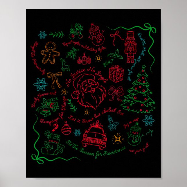 Subtle Anti Trump Christmas Funny Democracy Libera Poster (Front)