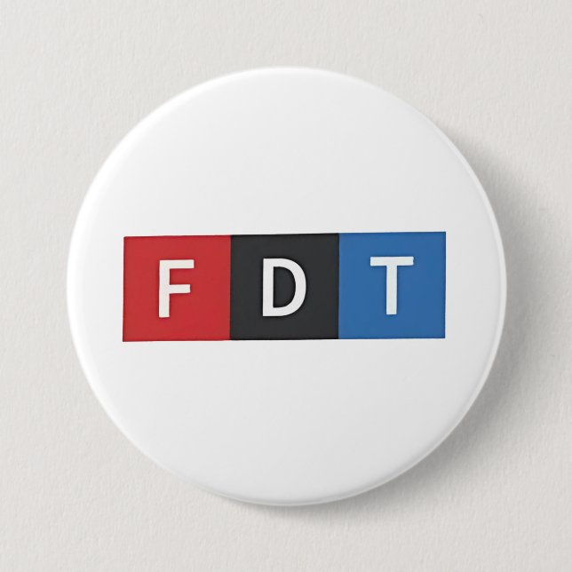 Subtle Anti-Trump FDT Anti-Maga Democrats 3 Inch Round Button (Front)