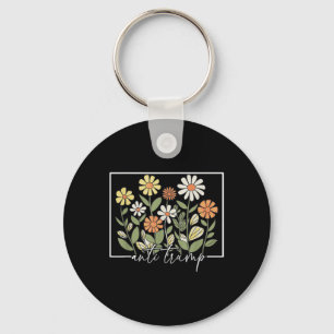 Subtle Anti Trump Floral Flower Democrat Keychain
