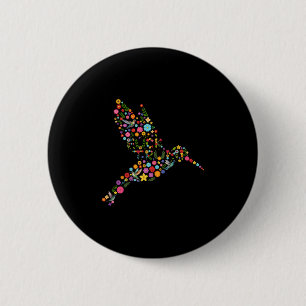 Subtle Anti Trump Floral Hummingbird Hidden Messag 2 Inch Round Button