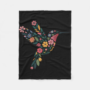 Subtle Anti Trump Floral Hummingbird Hidden Messag Fleece Blanket