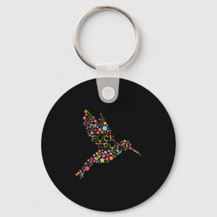 Subtle Anti Trump Floral Hummingbird Hidden Messag Keychain