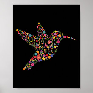Subtle Anti Trump Floral Hummingbird Hidden Messag Poster