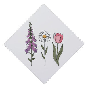 Subtle Anti-Trump - Foxglove Daisy Tulip III Graduation Cap Topper