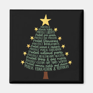 Subtle Anti Trump Funny Christmas Tree  Magnet