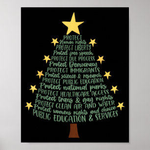 Subtle Anti Trump Funny Christmas Tree  Poster