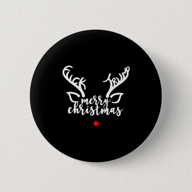 Subtle Anti Trump Hidden Message Christmas Reindee 2 Inch Round Button (Front)