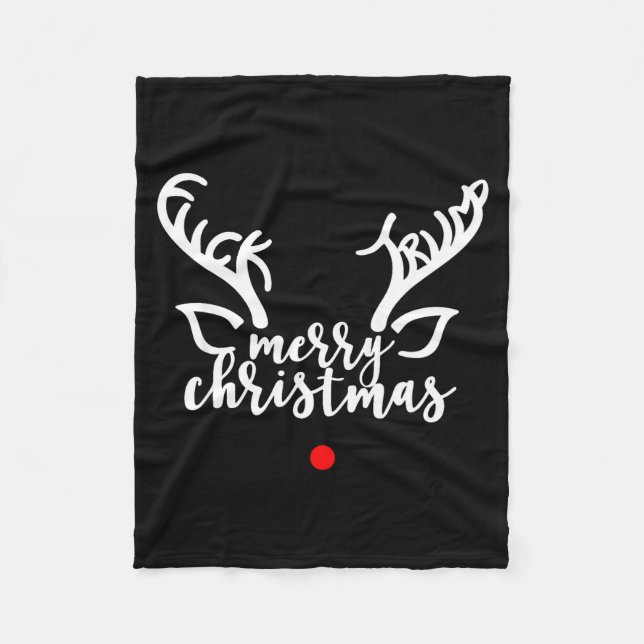 Subtle Anti Trump Hidden Message Christmas Reindee Fleece Blanket (Front)