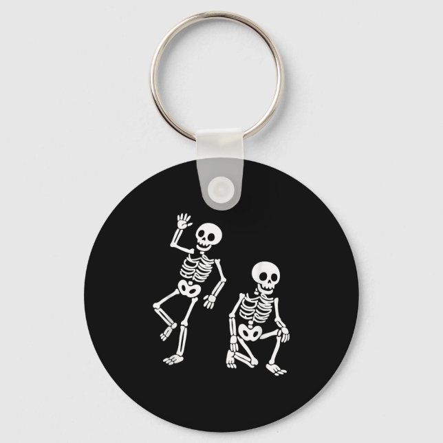 Subtle Anti Trump Hidden Message Dancing Skeleton  Keychain (Front)