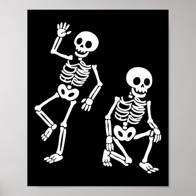 Subtle Anti Trump Hidden Message Dancing Skeleton  Poster (Front)